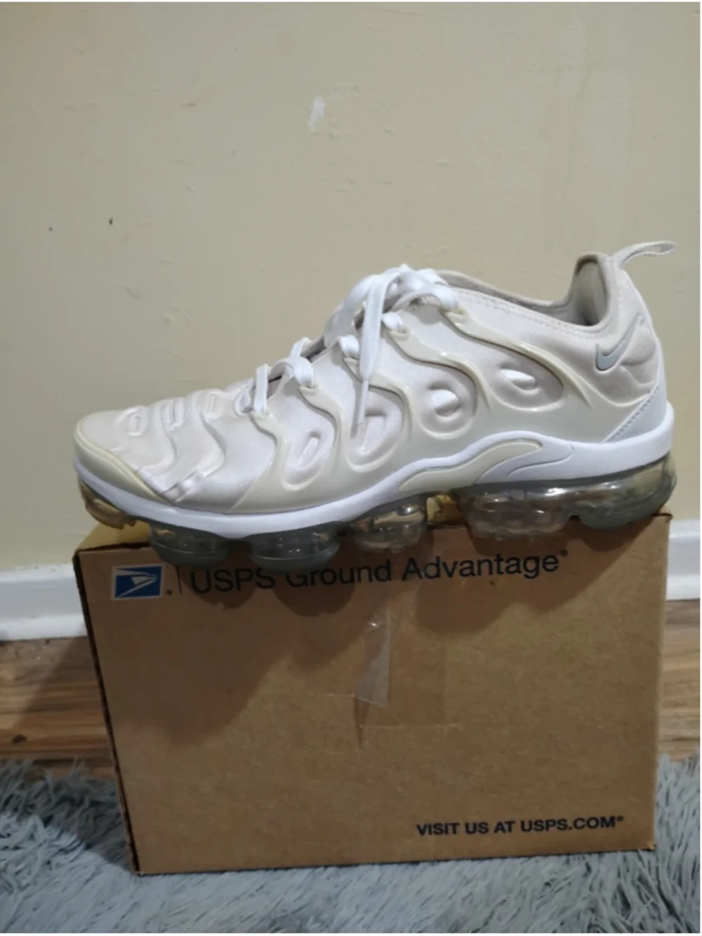 Nike Air VaporMax Plus Men Size 11.5 White Pure Platinum Sneakers 924453-100